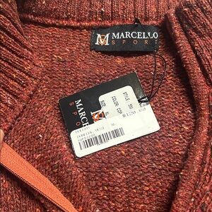 Marcello Sport Men's XL Quarter Zip Golf Vest NWT Orange Rust
